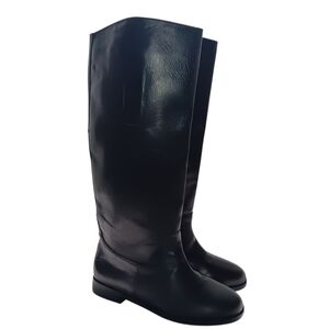 Equestrian Riding Boots Womens Size 8 Black Leather Pull On Classic Old Money
